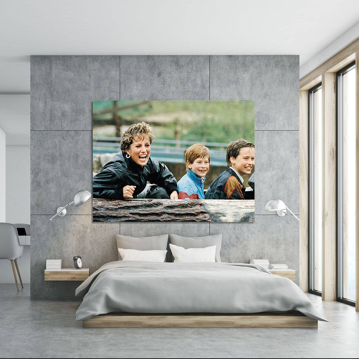 Princess Diana with Prince William and Prince Harry on ride Canvas Print or Poster - Canvas Art Rocks - 5