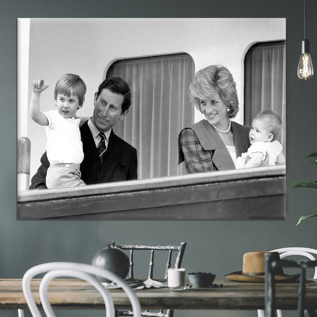 Princess Diana with family aboard the Royal Yacht Britannia Canvas Print or Poster - Canvas Art Rocks - 3