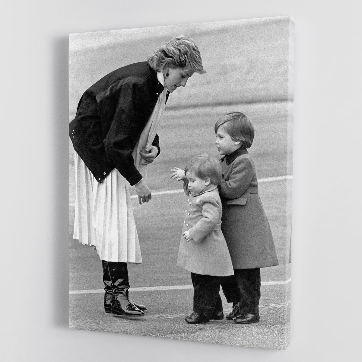 Princess Diana with little Prince Harry and Prince William Canvas Print or Poster - Canvas Art Rocks - 1