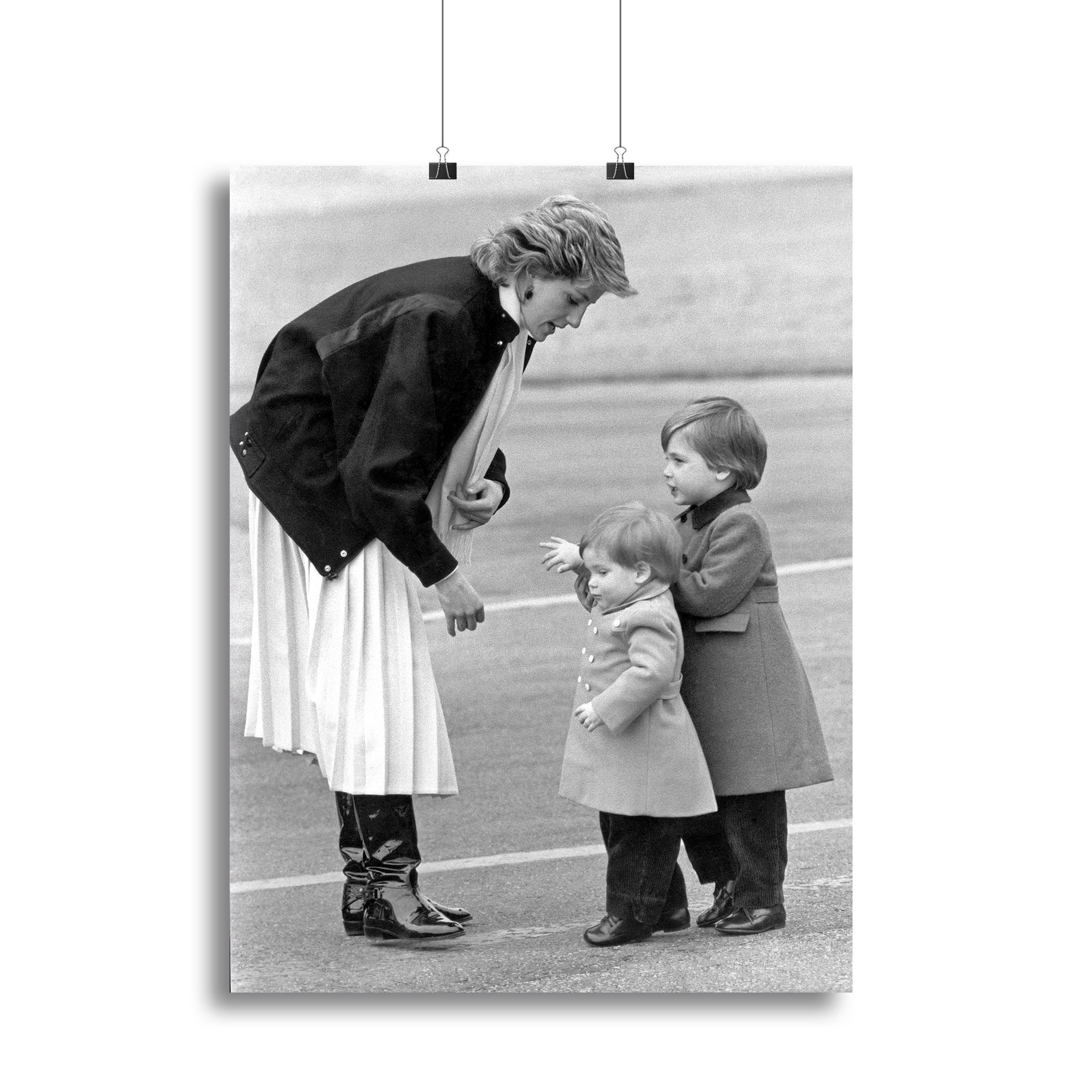 Princess Diana with little Prince Harry and Prince William Canvas Print or Poster - Canvas Art Rocks - 2