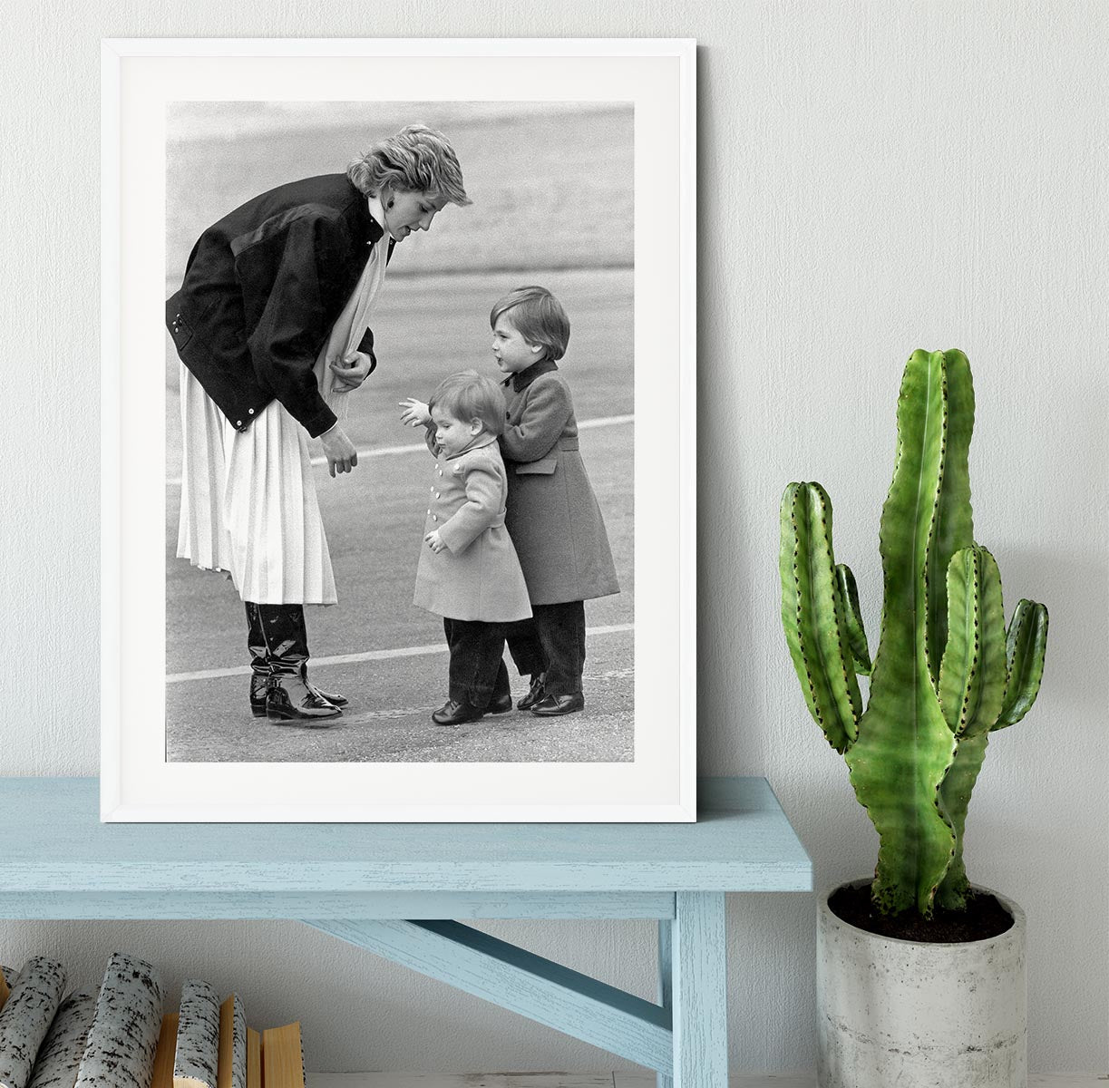 Princess Diana with little Prince Harry and Prince William Framed Print - Canvas Art Rocks - 5