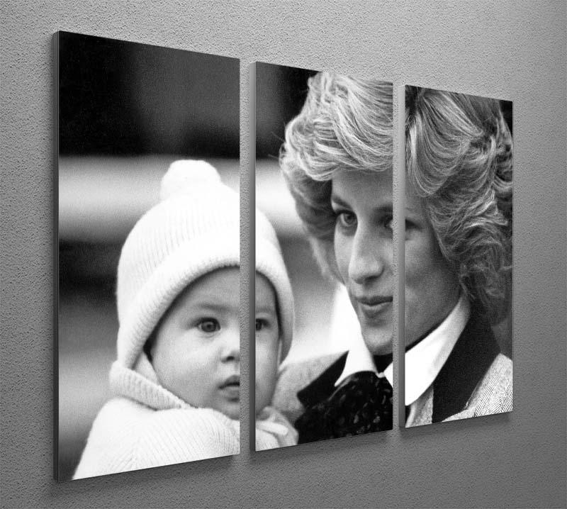 Princess Diana with six month old Prince Harry 3 Split Panel Canvas Print - Canvas Art Rocks - 2