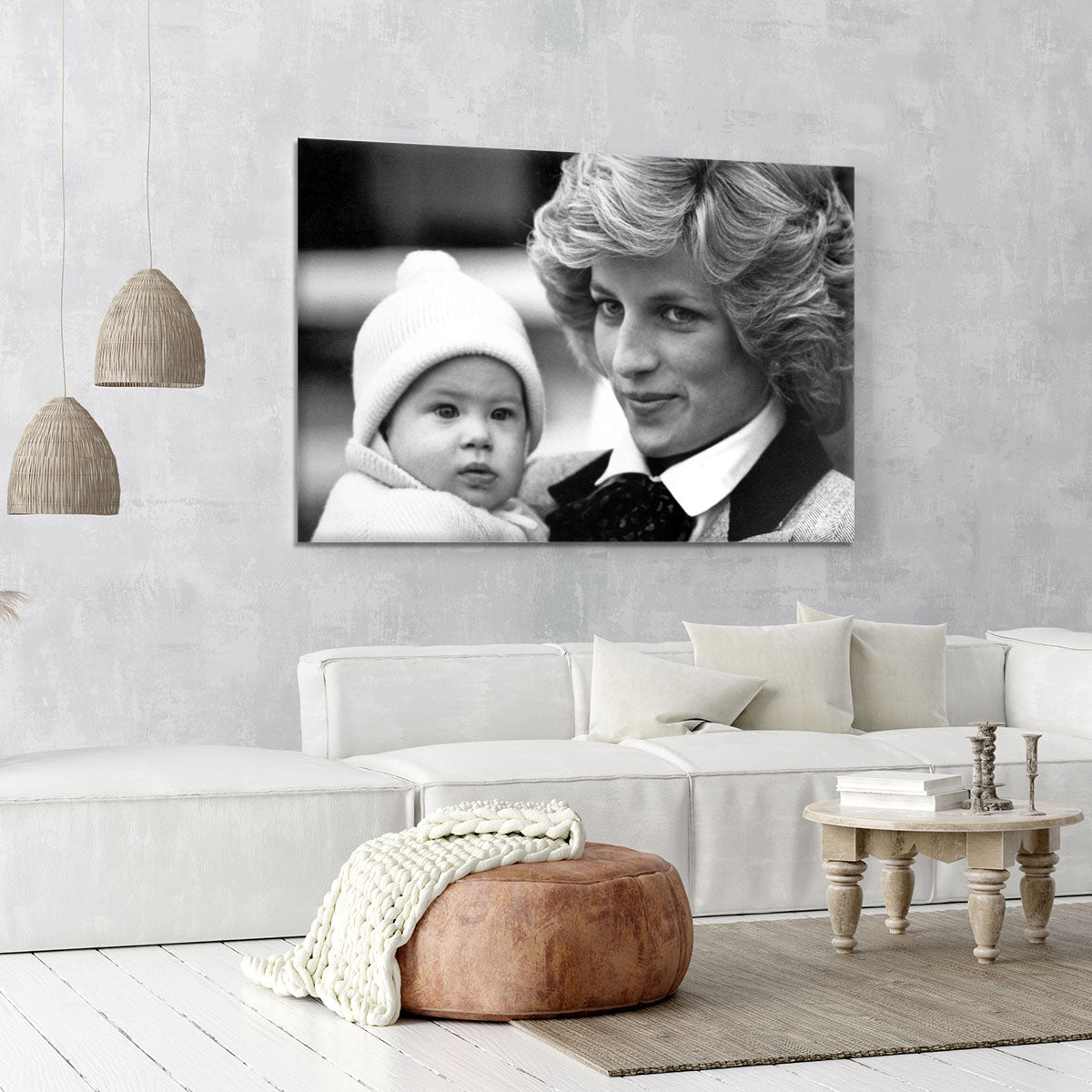 Princess Diana with six month old Prince Harry Canvas Print or Poster - Canvas Art Rocks - 6