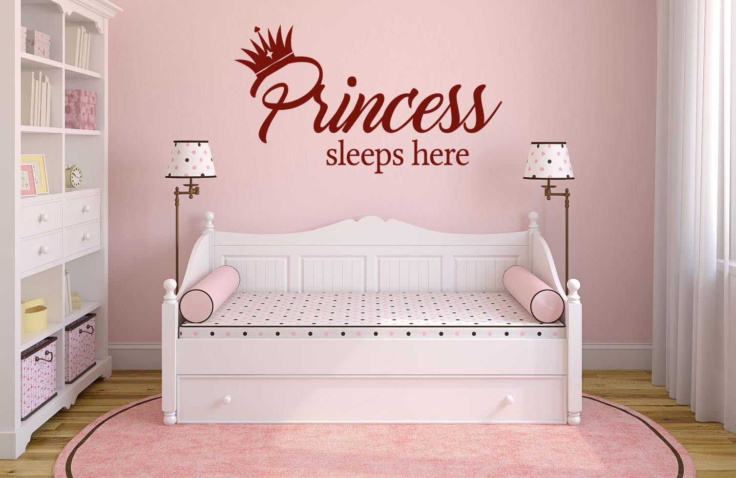 Princess Sleeps Here Wall Sticker - Canvas Art Rocks - 1