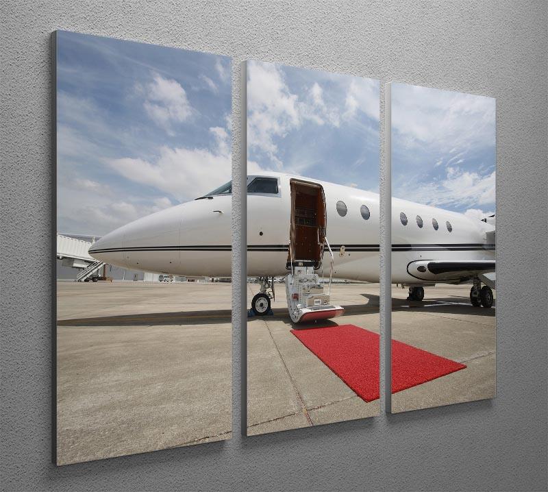 Private airplane with red carpet 3 Split Panel Canvas Print - Canvas Art Rocks - 2