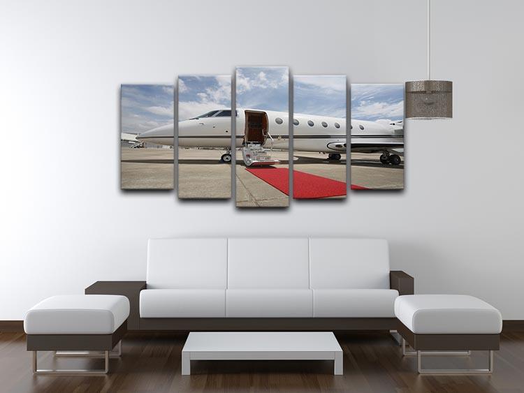 Private airplane with red carpet 5 Split Panel Canvas  - Canvas Art Rocks - 3