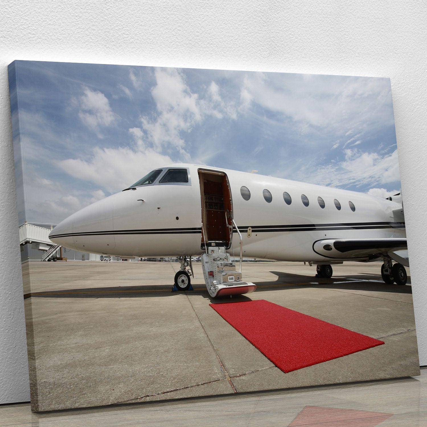 Private airplane with red carpet Canvas Print or Poster - Canvas Art Rocks - 1