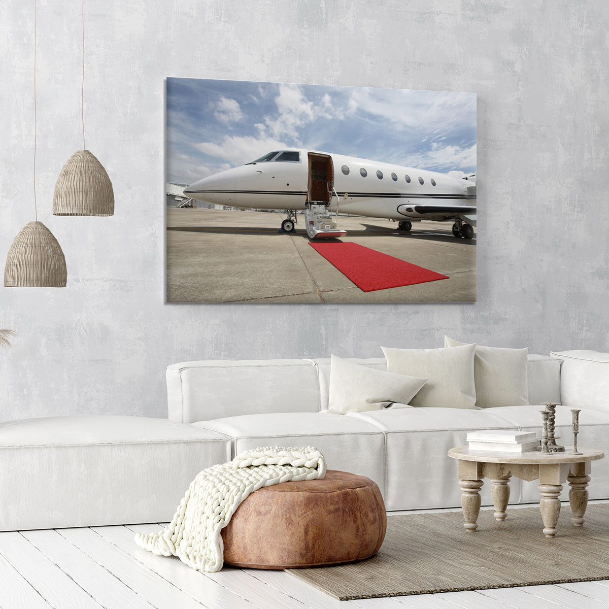 Private airplane with red carpet Canvas Print or Poster - Canvas Art Rocks - 6