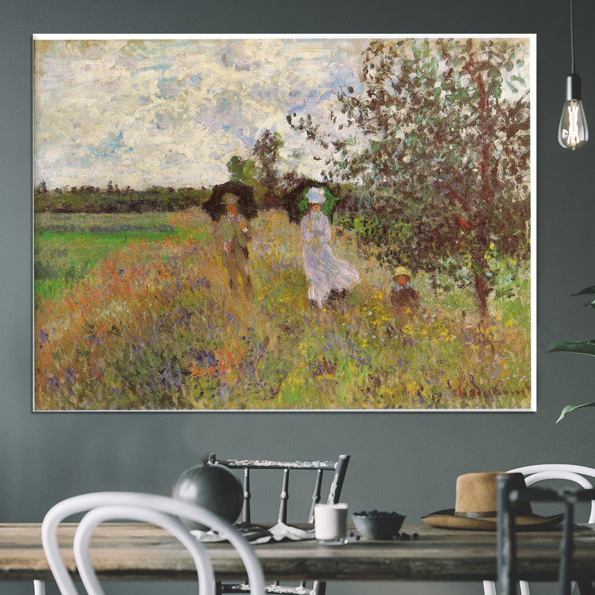 Promenade a Argenteuil 1875 by Monet Canvas Print or Poster - Canvas Art Rocks - 3