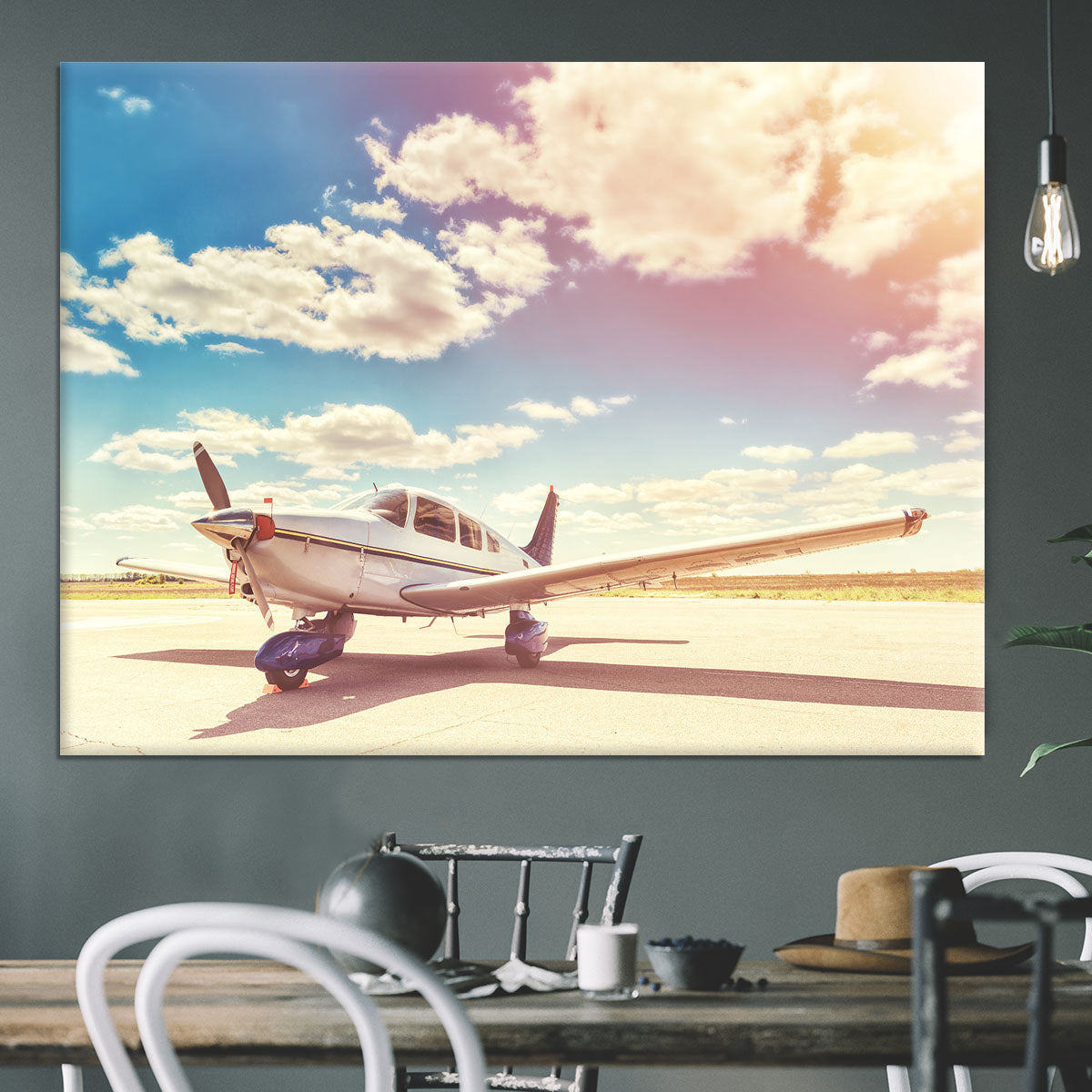 Propeller plane parked Canvas Print or Poster - Canvas Art Rocks - 3