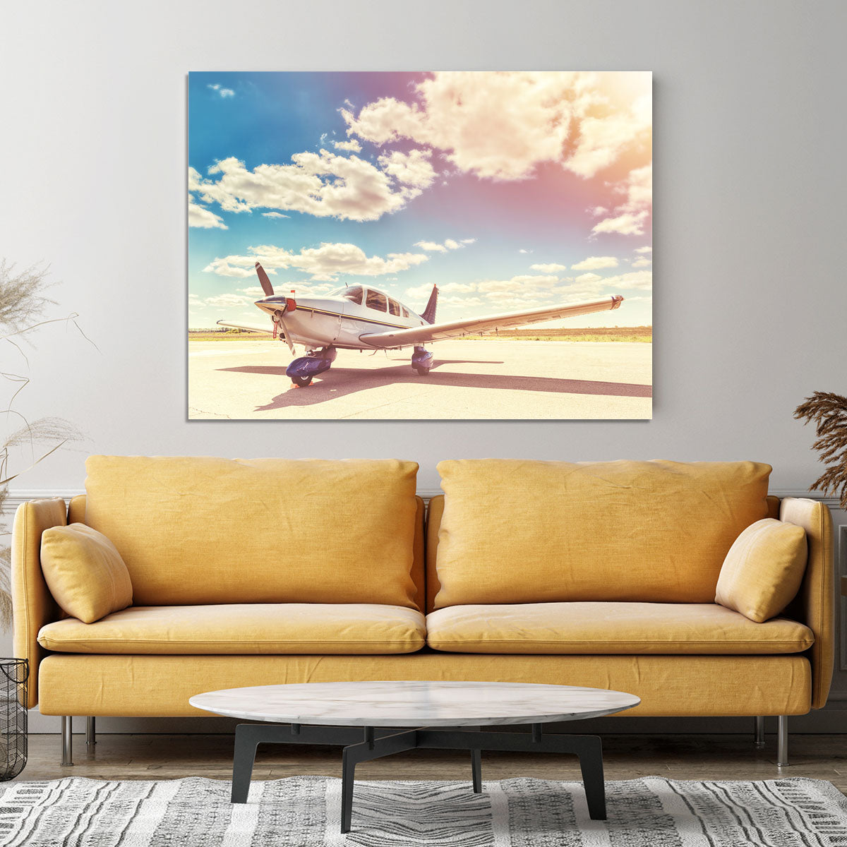 Propeller plane parked Canvas Print or Poster - Canvas Art Rocks - 4
