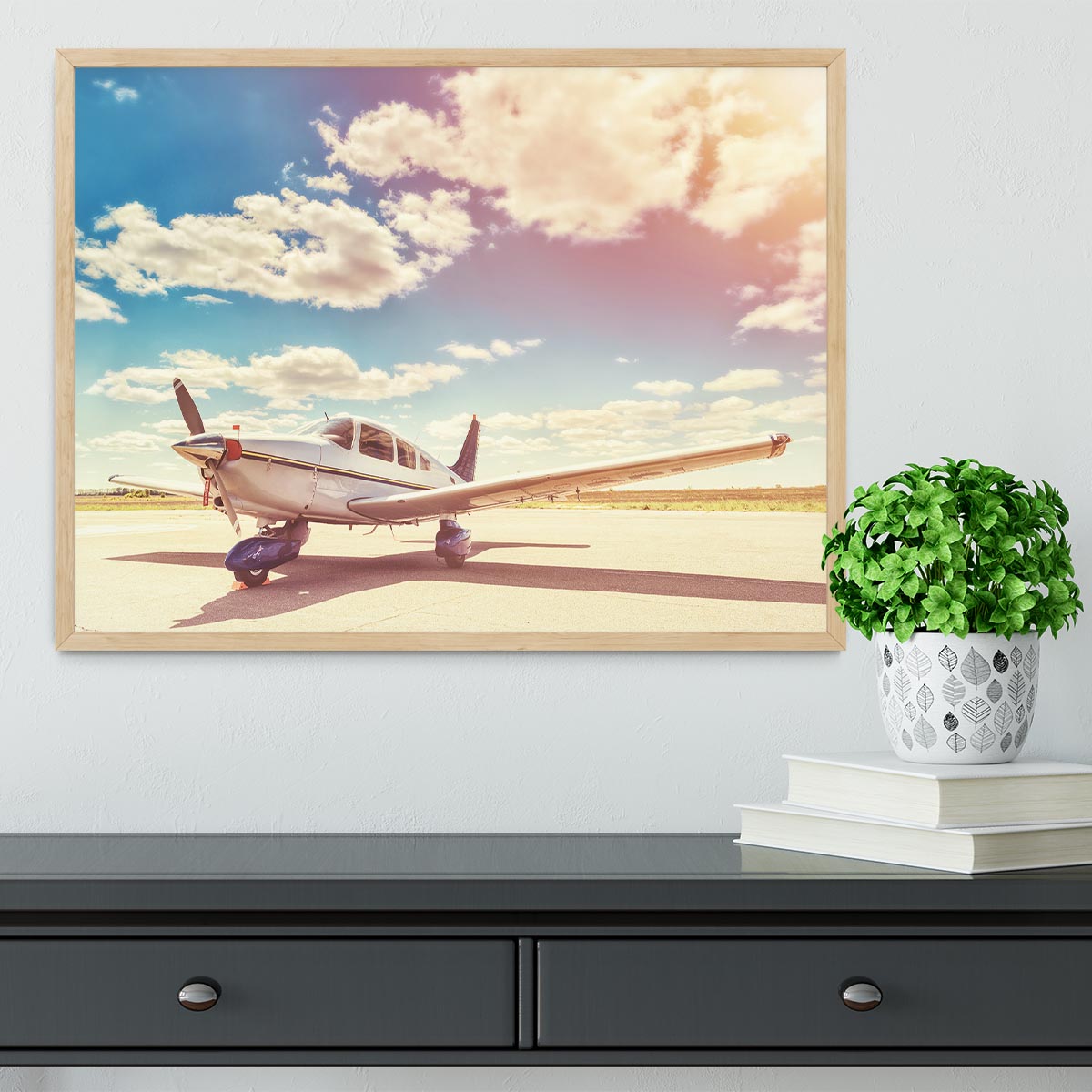 Propeller plane parked Framed Print - Canvas Art Rocks - 4