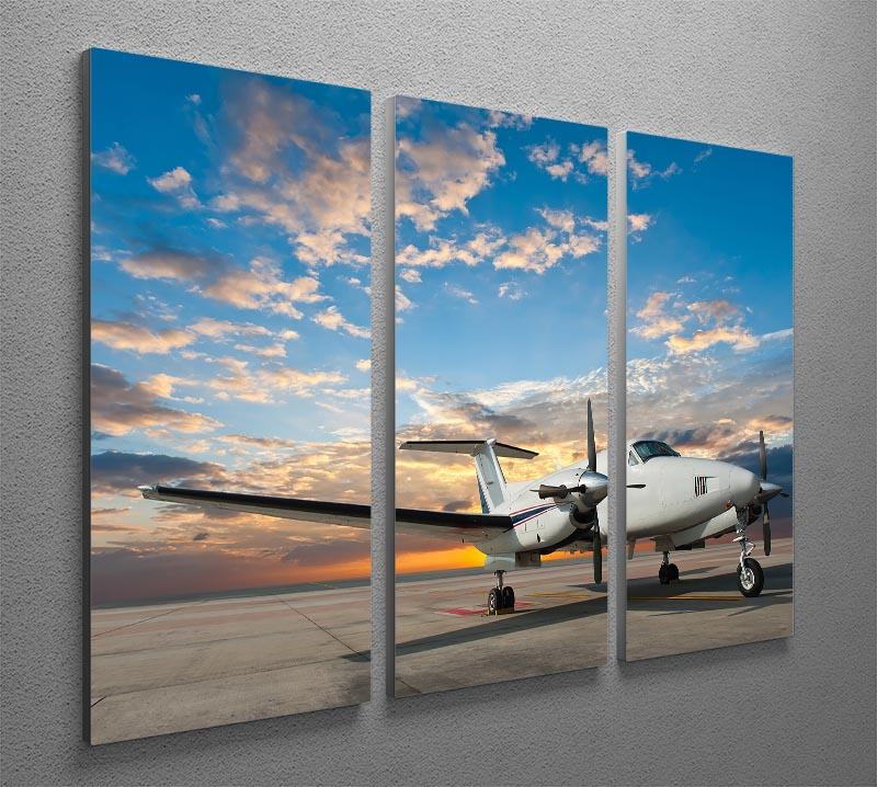 Propeller plane parking at the airport 3 Split Panel Canvas Print - Canvas Art Rocks - 2