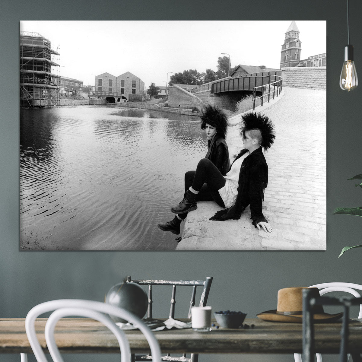 Punks by the canal Canvas Print or Poster