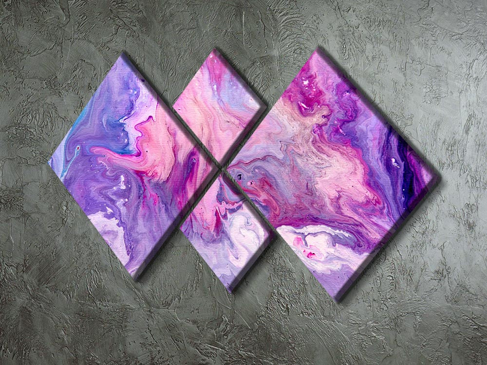 Purple Abstract Marble 4 Square Multi Panel Canvas - Canvas Art Rocks - 2