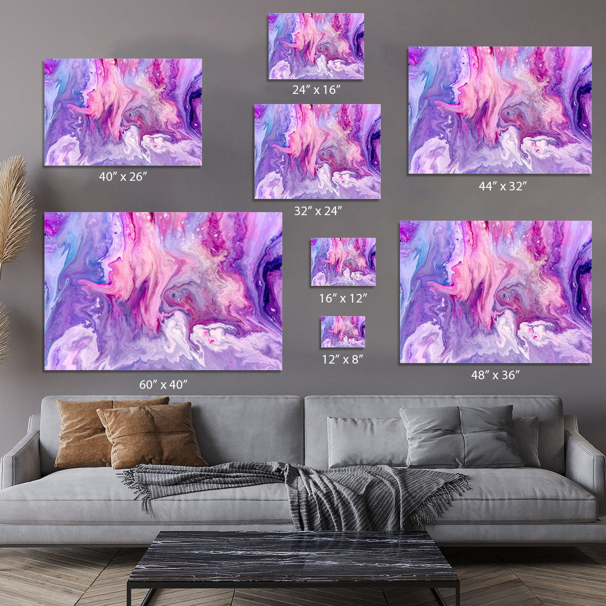 Purple Abstract Marble Canvas Print or Poster - Canvas Art Rocks - 7