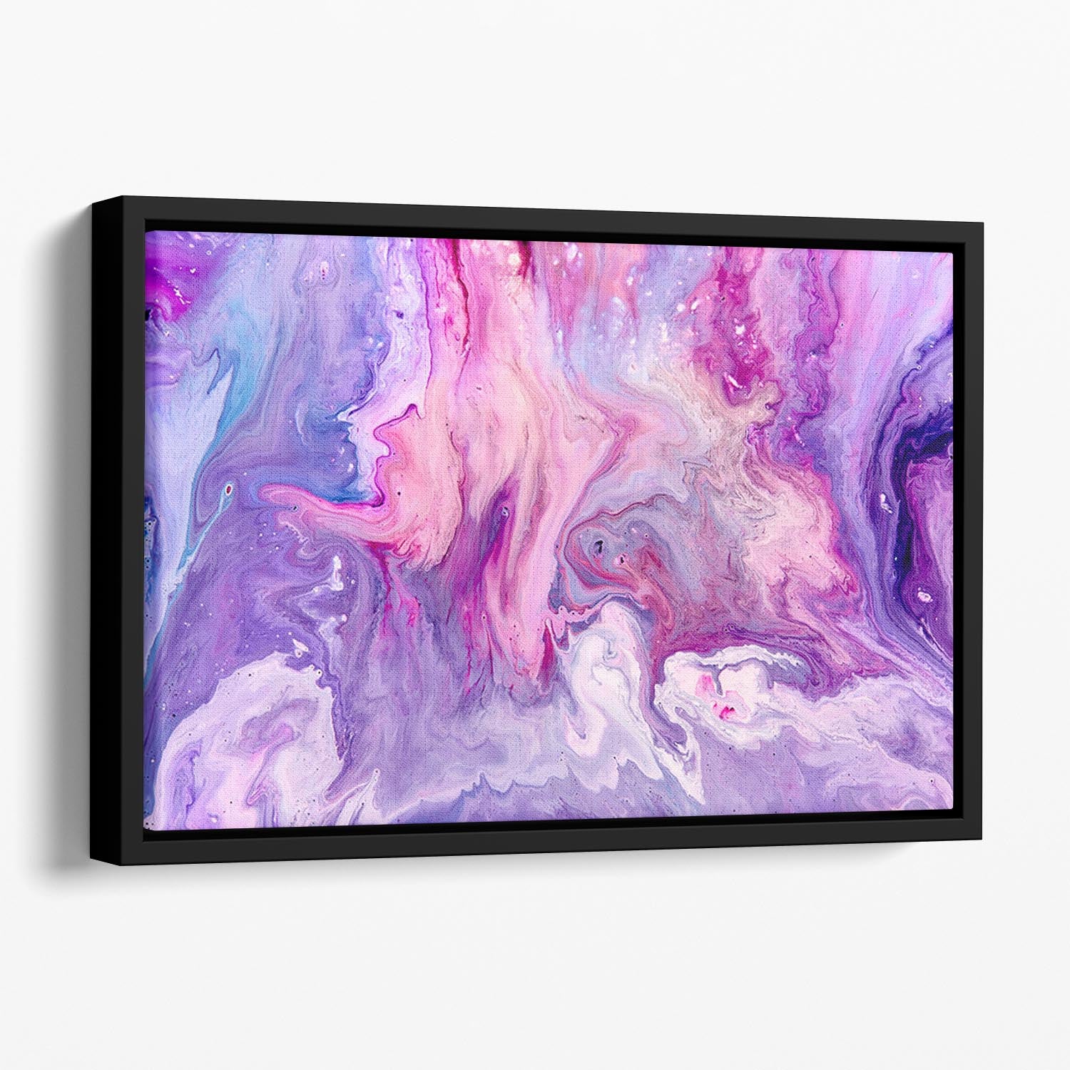 Purple Abstract Marble Floating Framed Canvas - Canvas Art Rocks - 1