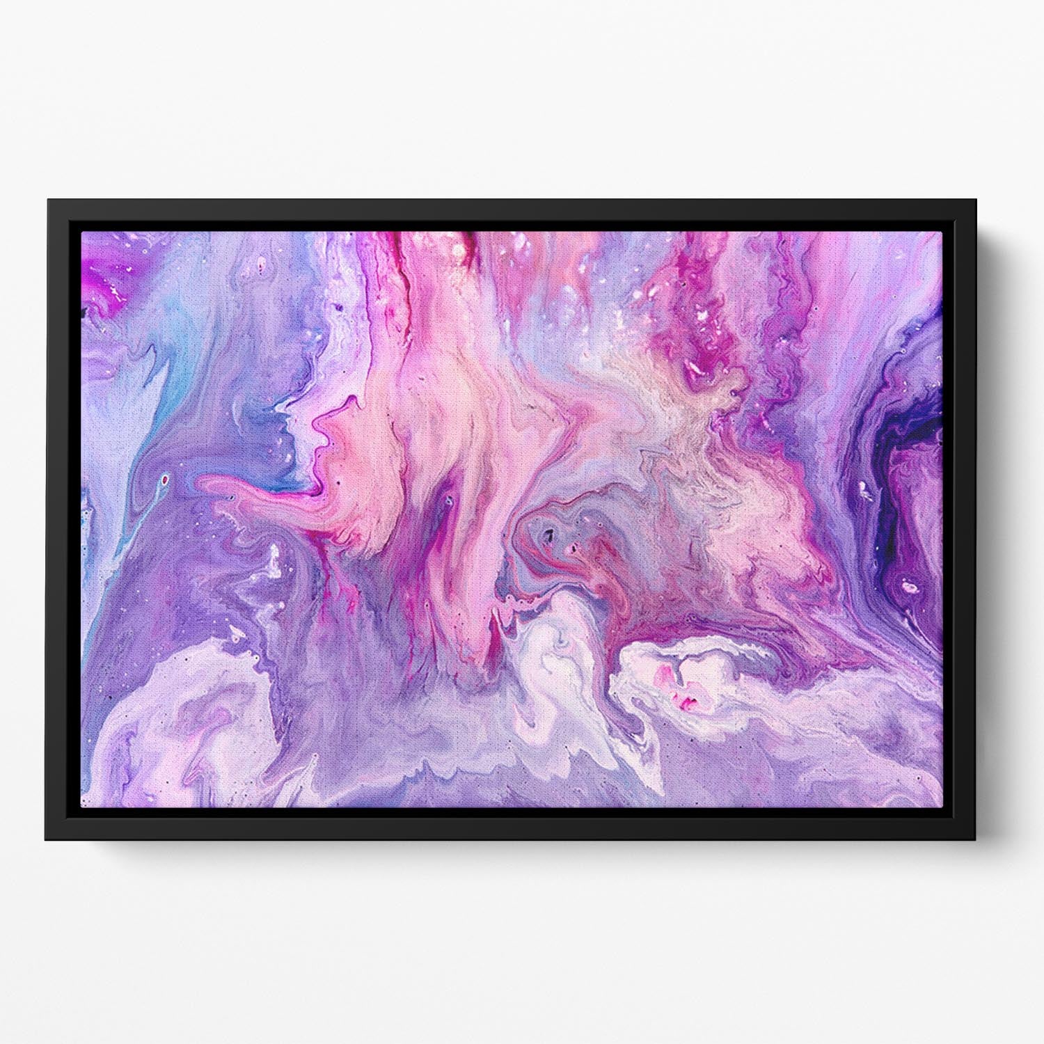 Purple Abstract Marble Floating Framed Canvas - Canvas Art Rocks - 2