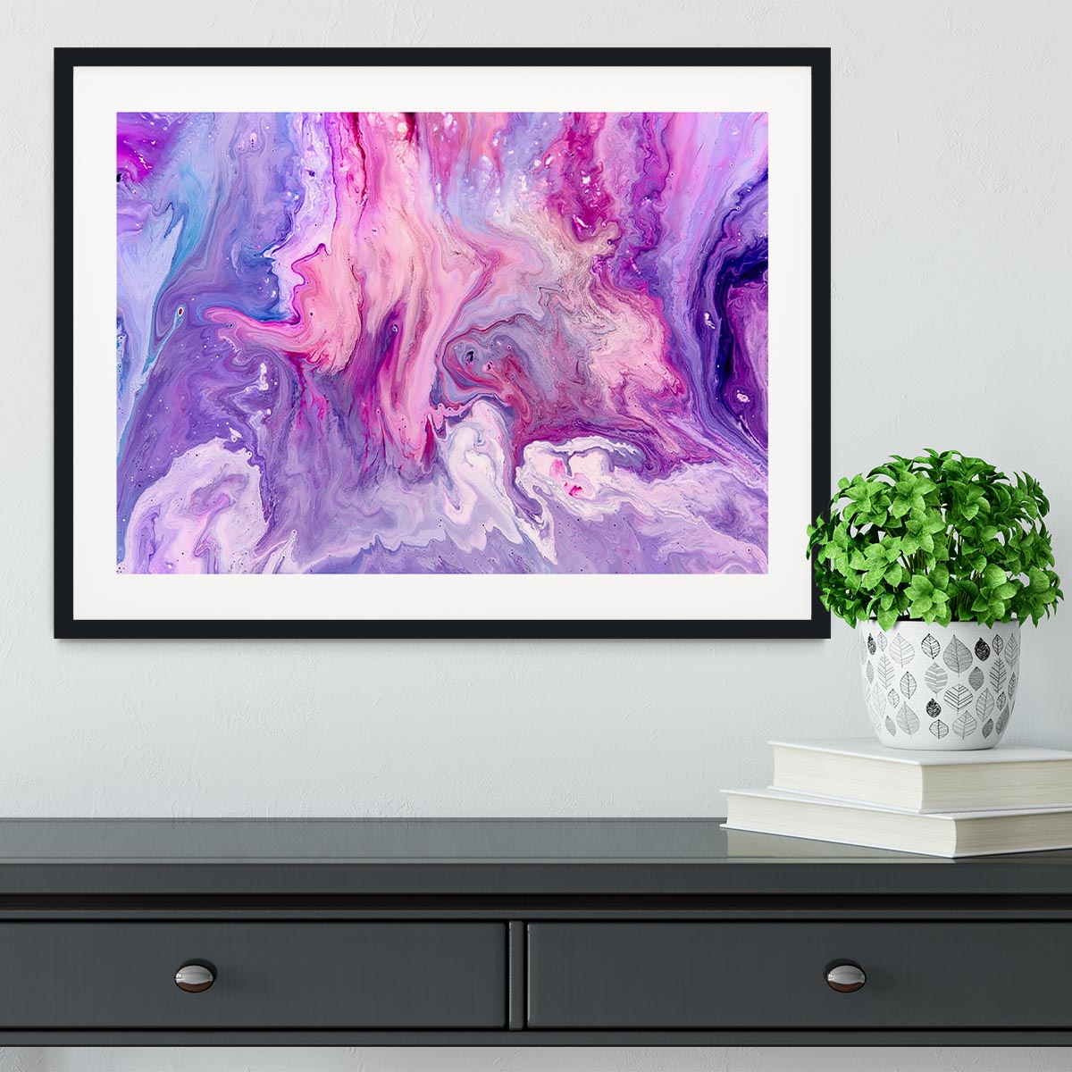 Purple Abstract Marble Framed Print - Canvas Art Rocks - 1