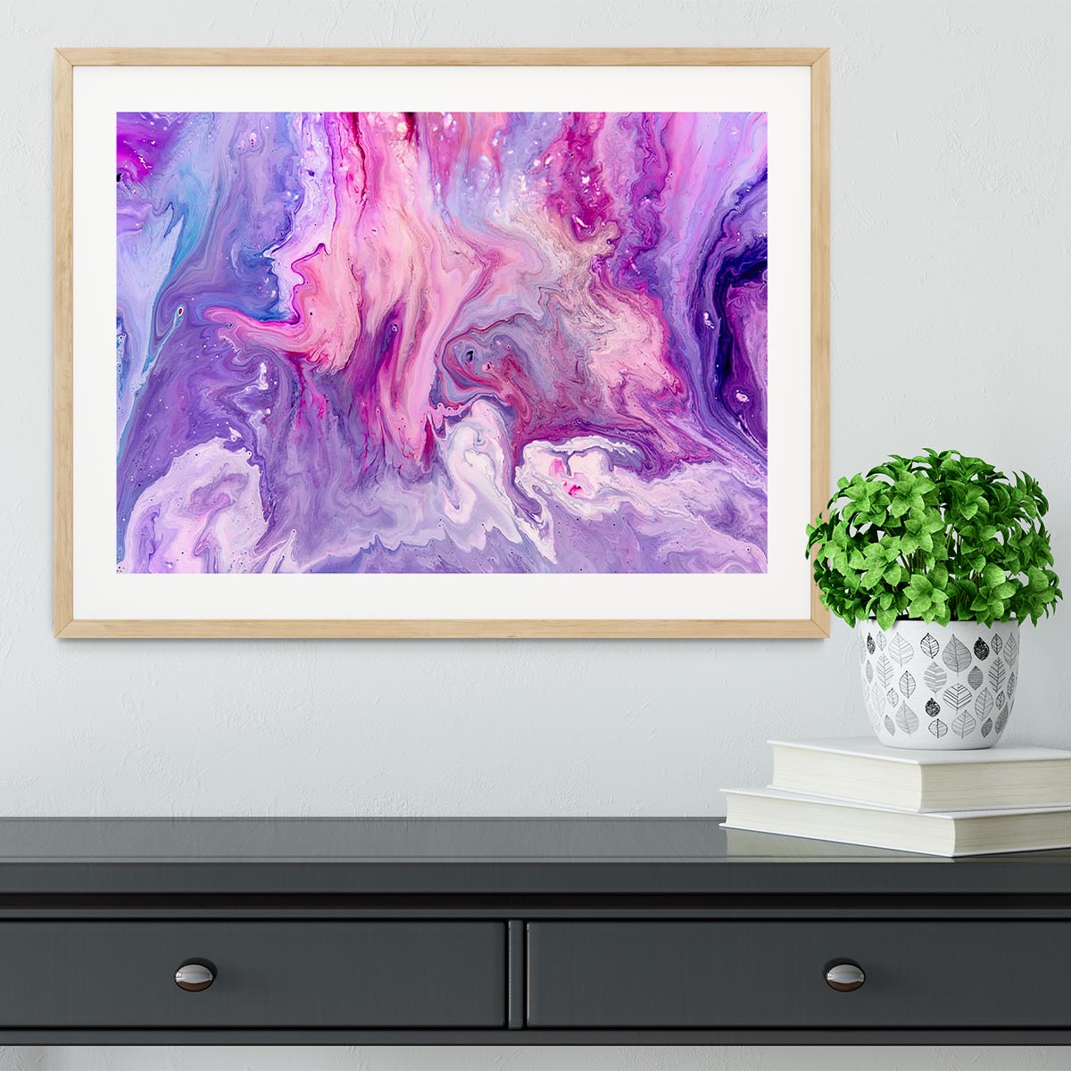Purple Abstract Marble Framed Print - Canvas Art Rocks - 3