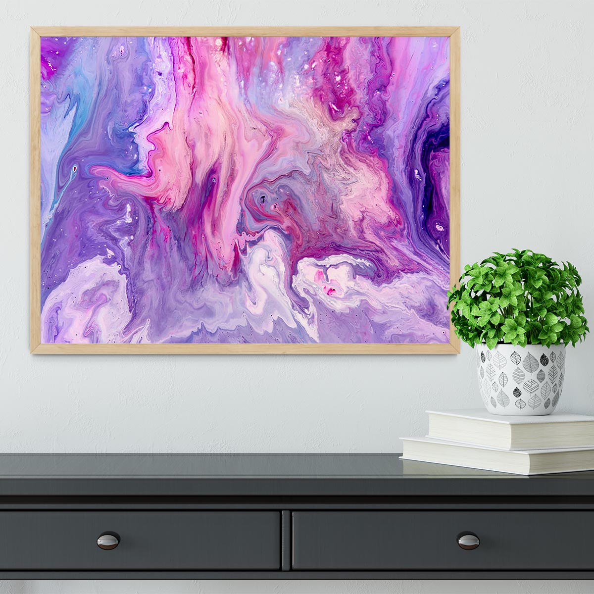 Purple Abstract Marble Framed Print - Canvas Art Rocks - 4