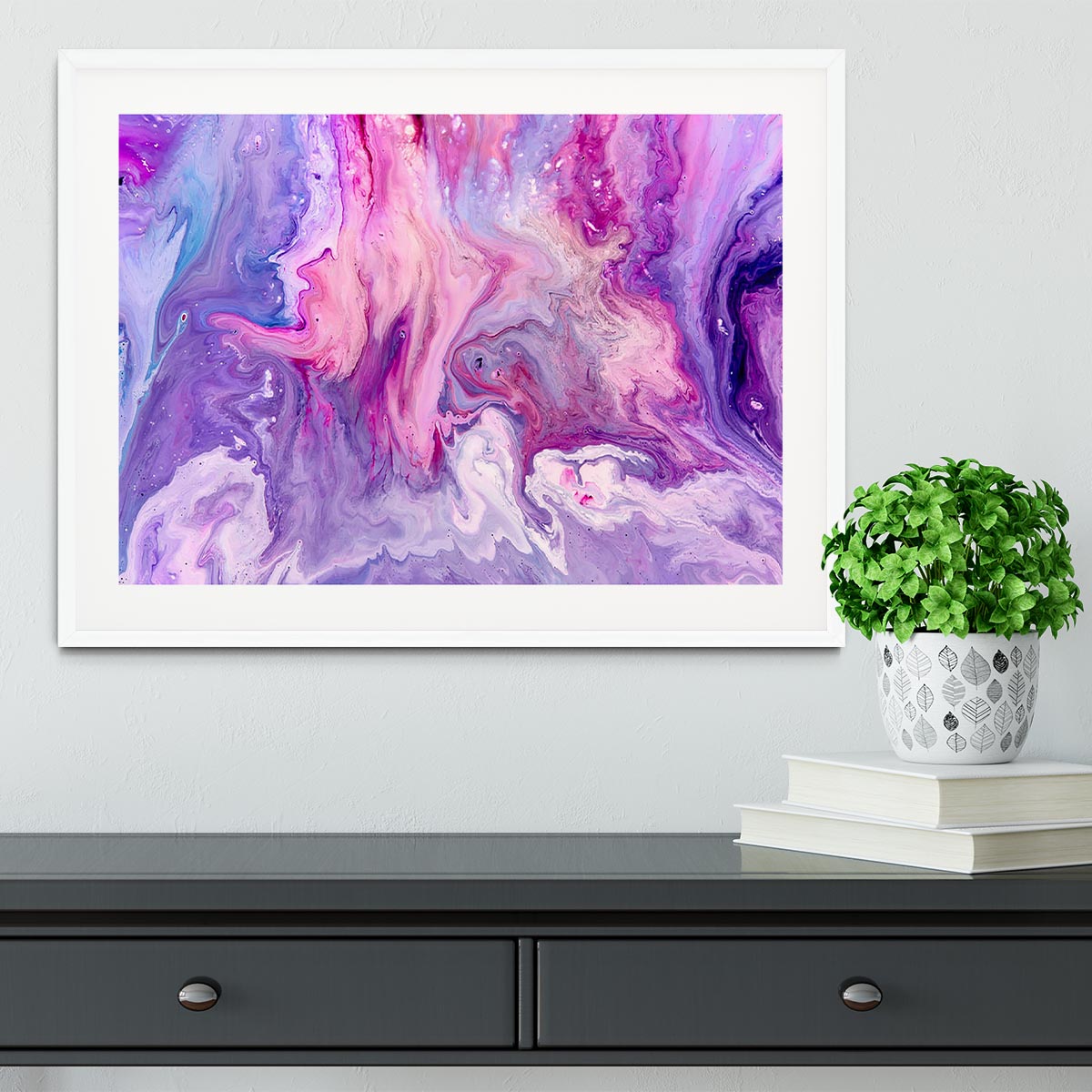Purple Abstract Marble Framed Print - Canvas Art Rocks - 5