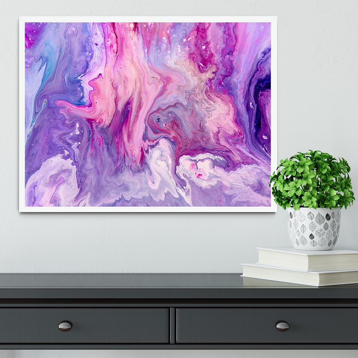 Purple Abstract Marble Framed Print - Canvas Art Rocks -6