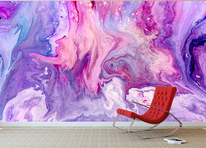 Purple Abstract Marble Wall Mural Wallpaper - Canvas Art Rocks - 2