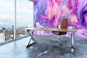 Purple Abstract Marble Wall Mural Wallpaper - Canvas Art Rocks - 3