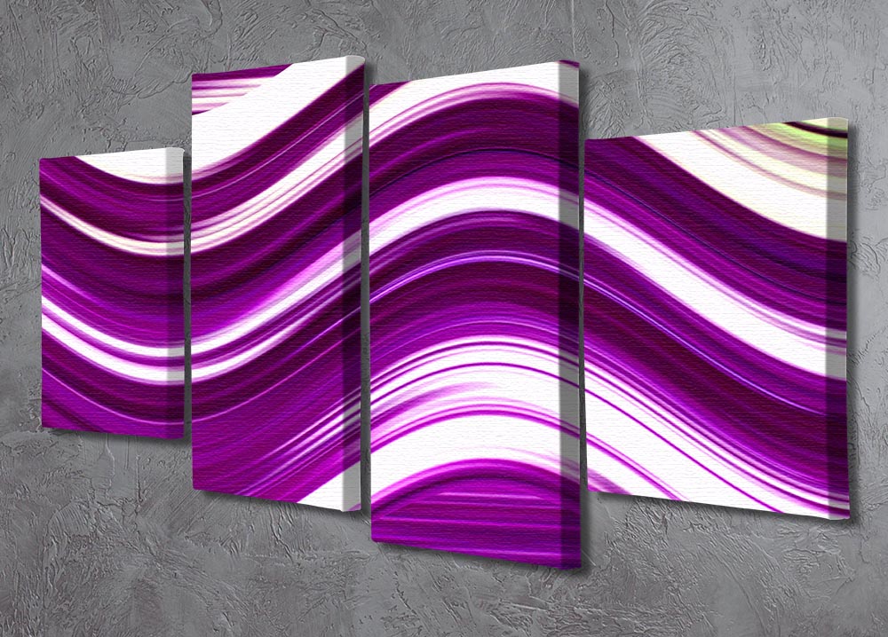 Purple Wave 4 Split Panel Canvas - Canvas Art Rocks - 2