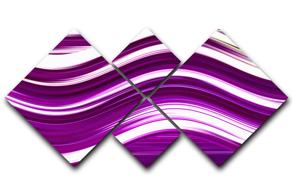 Purple Wave 4 Square Multi Panel Canvas - Canvas Art Rocks - 1