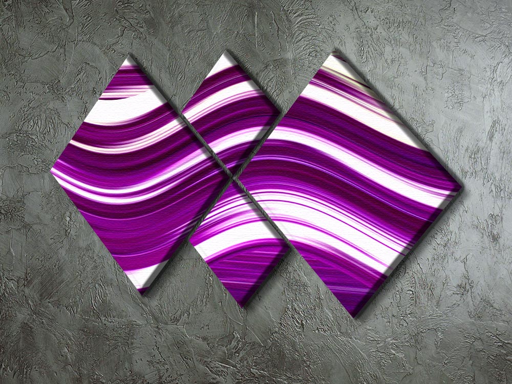 Purple Wave 4 Square Multi Panel Canvas - Canvas Art Rocks - 2
