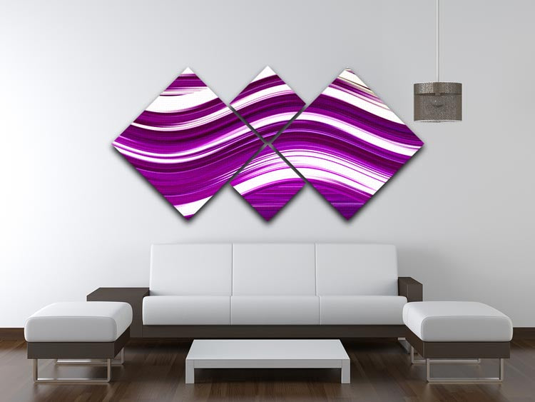 Purple Wave 4 Square Multi Panel Canvas - Canvas Art Rocks - 3