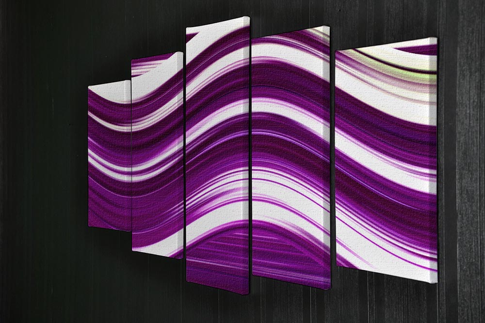 Purple Wave 5 Split Panel Canvas - Canvas Art Rocks - 2