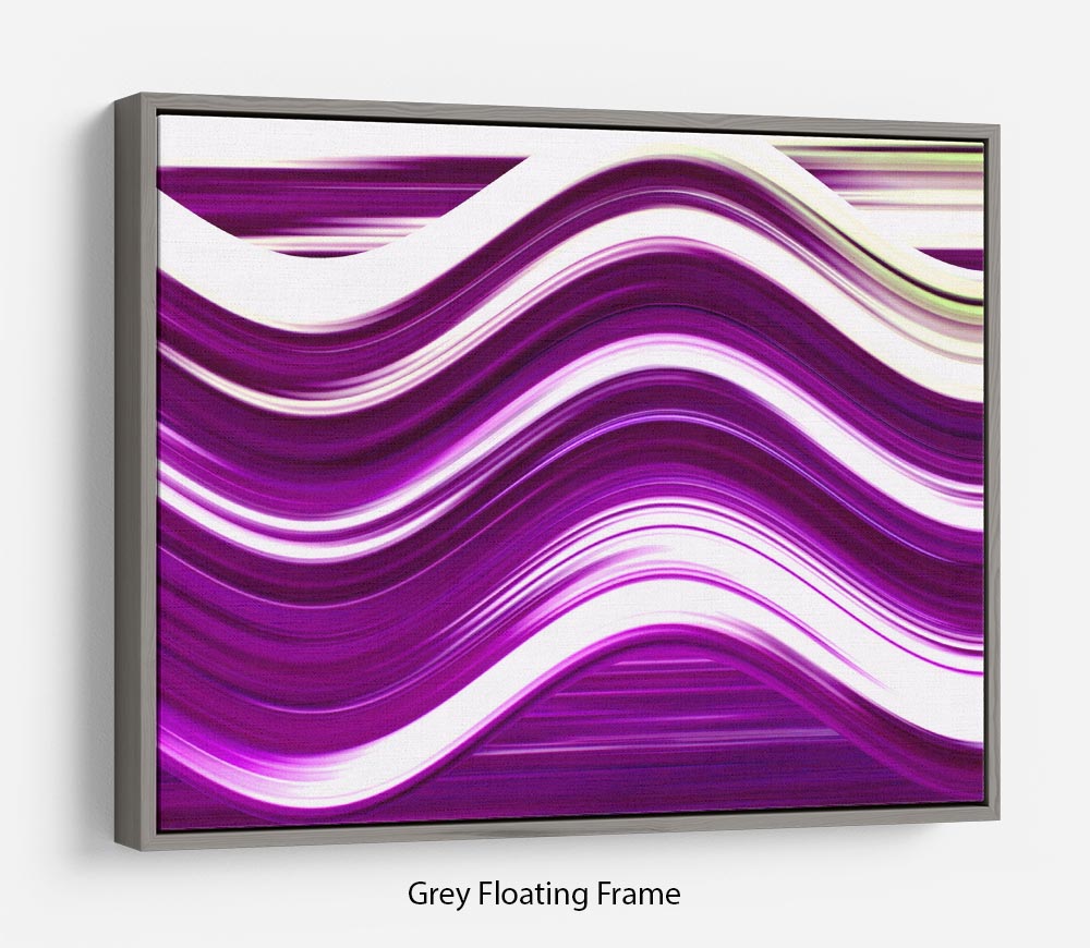 Purple Wave Floating Frame Canvas - Canvas Art Rocks - 3