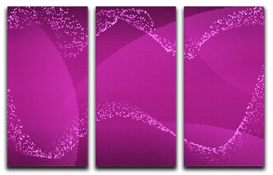 Purple Waves 3 Split Panel Canvas Print - Canvas Art Rocks - 1