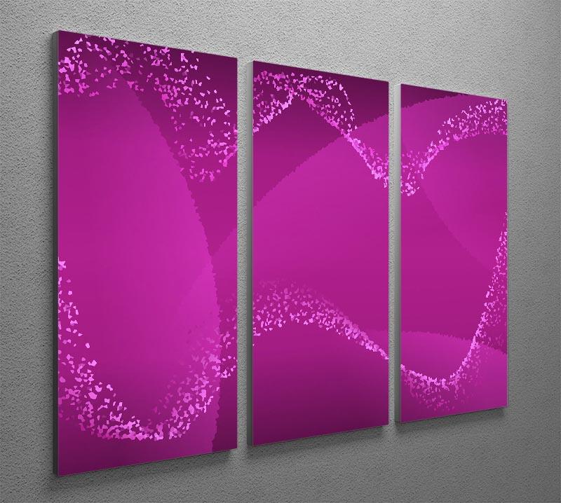 Purple Waves 3 Split Panel Canvas Print - Canvas Art Rocks - 2