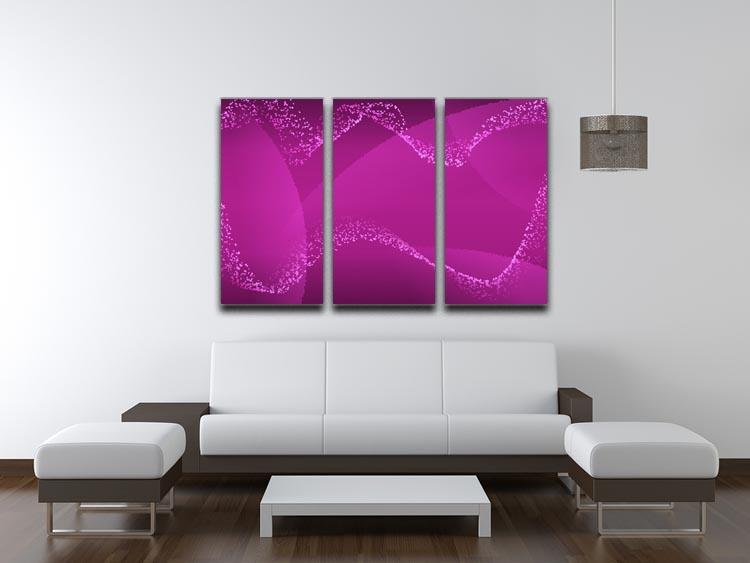 Purple Waves 3 Split Panel Canvas Print - Canvas Art Rocks - 3