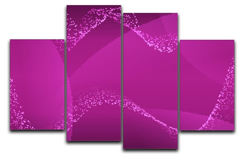 Purple Waves 4 Split Panel Canvas  - Canvas Art Rocks - 1