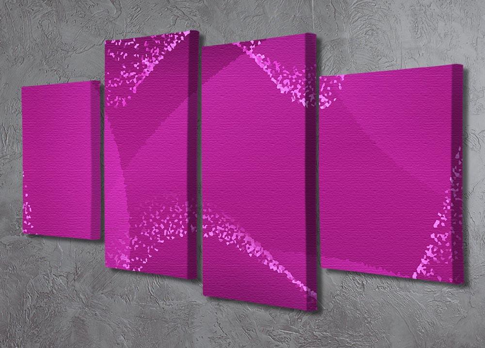 Purple Waves 4 Split Panel Canvas - Canvas Art Rocks - 2