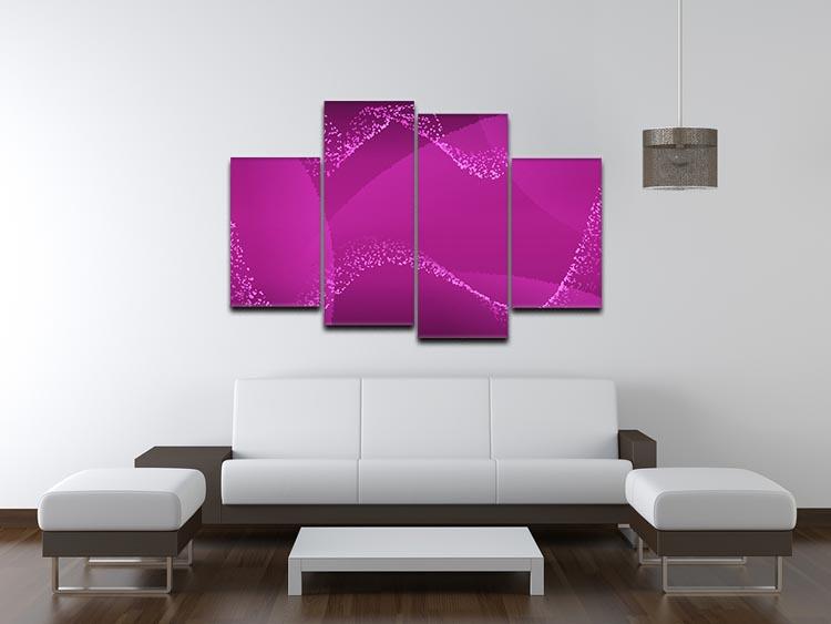 Purple Waves 4 Split Panel Canvas - Canvas Art Rocks - 3