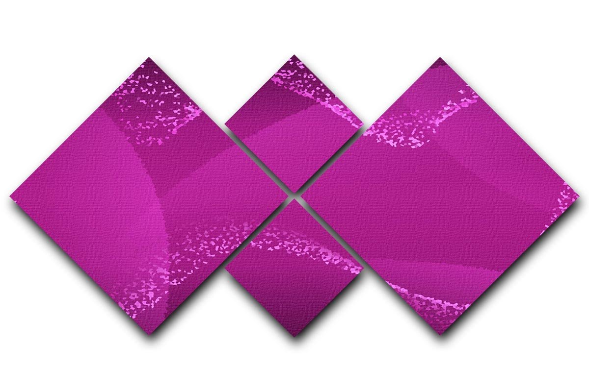 Purple Waves 4 Square Multi Panel Canvas  - Canvas Art Rocks - 1