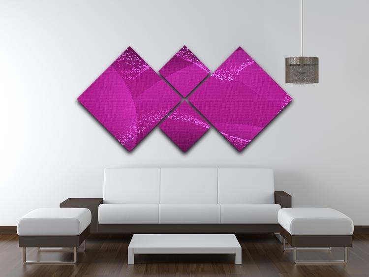 Purple Waves 4 Square Multi Panel Canvas - Canvas Art Rocks - 3