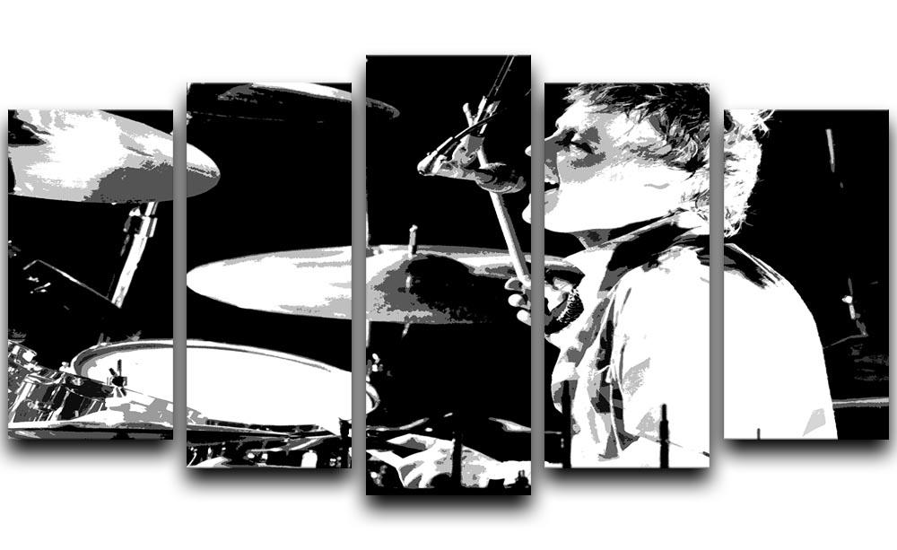 Queen Drummer Roger Taylor Pop Art 5 Split Panel Canvas  - Canvas Art Rocks - 1