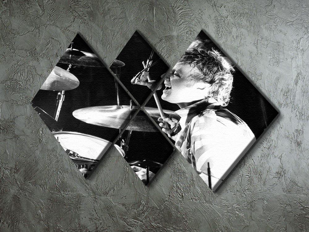 Queen Drummer Roger Taylor on stage 4 Square Multi Panel Canvas - Canvas Art Rocks - 2