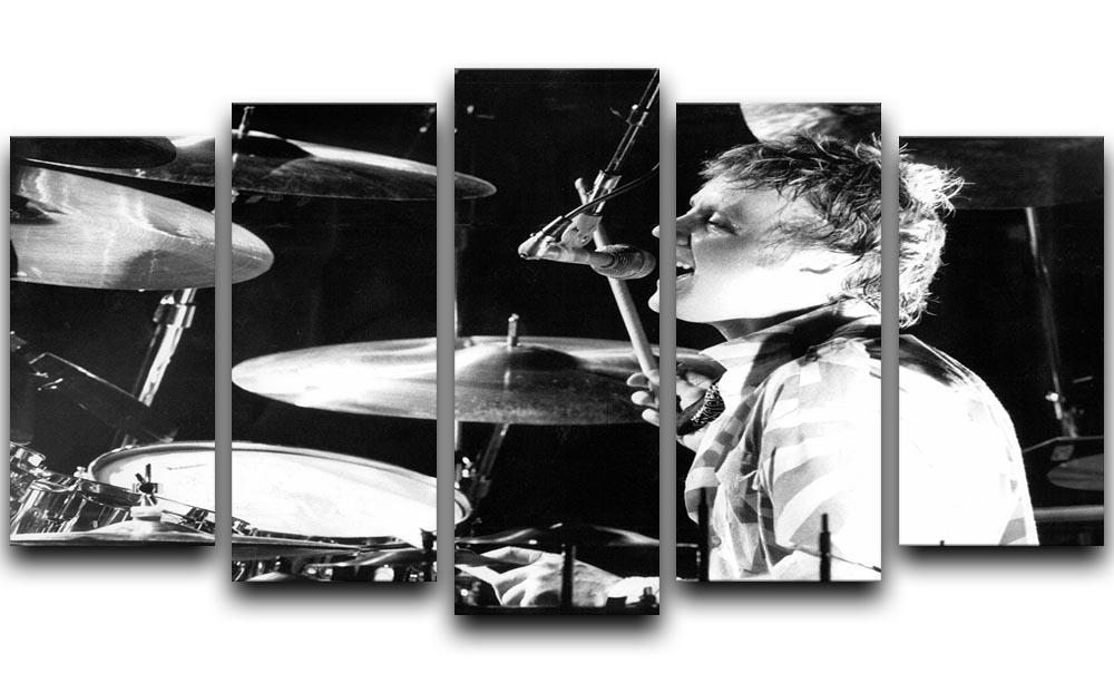 Queen Drummer Roger Taylor on stage 5 Split Panel Canvas  - Canvas Art Rocks - 1