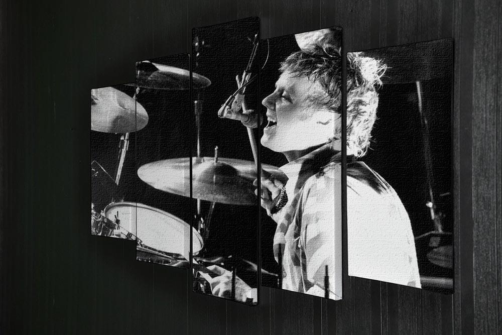 Queen Drummer Roger Taylor on stage 5 Split Panel Canvas - Canvas Art Rocks - 2