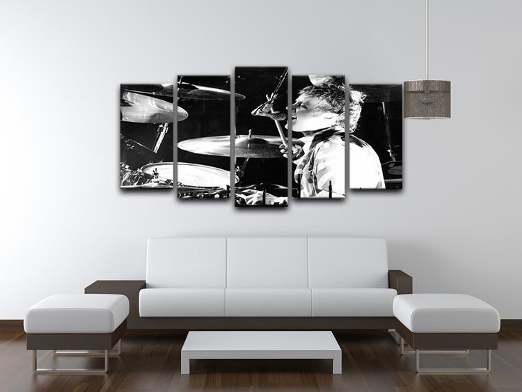 Queen Drummer Roger Taylor on stage 5 Split Panel Canvas - Canvas Art Rocks - 3