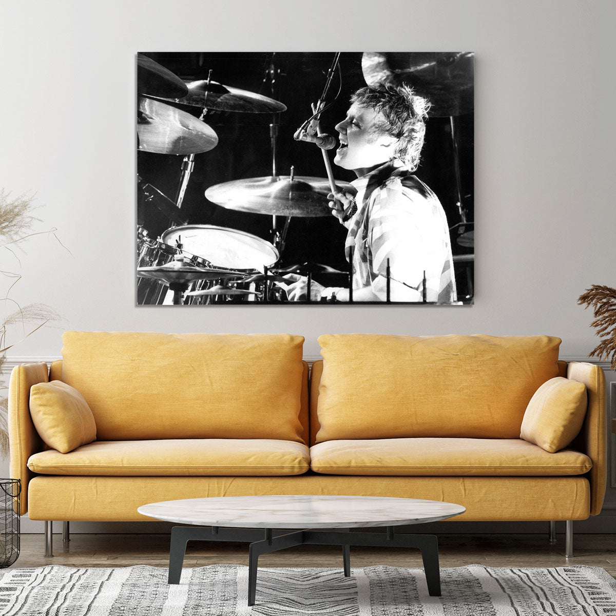 Queen Drummer Roger Taylor on stage Canvas Print or Poster - Canvas Art Rocks - 4