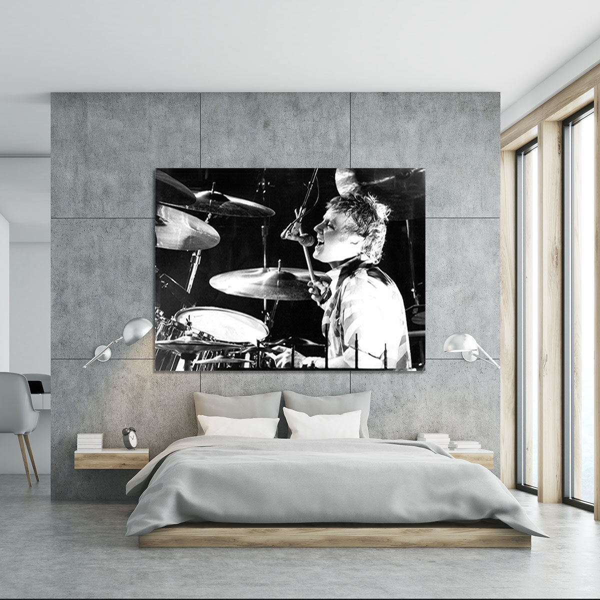 Queen Drummer Roger Taylor on stage Canvas Print or Poster - Canvas Art Rocks - 5